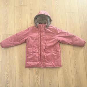 Totes Pink Hooded Winter Coat Womens Size M Fleece Lined Jacket